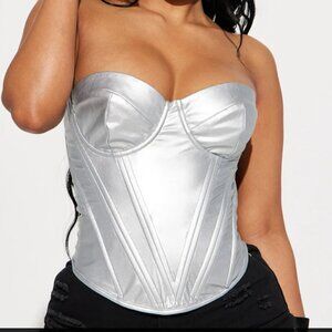 Fashion Nova Bae for Tonight Faux Leather Corset Top